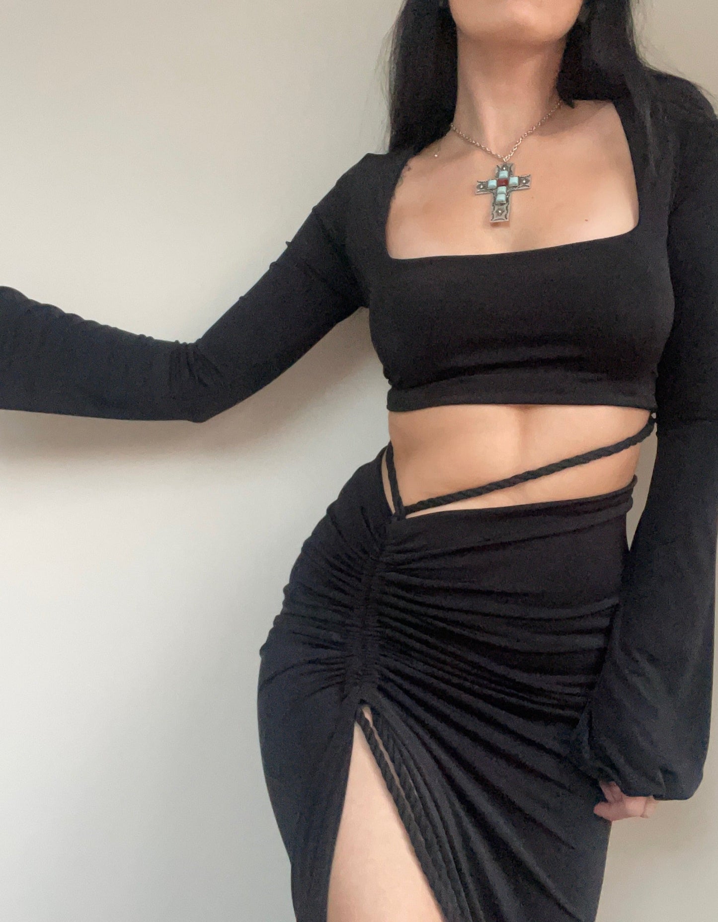 ZERO-WASTE IRINA RUCHED ROPE SKIRT