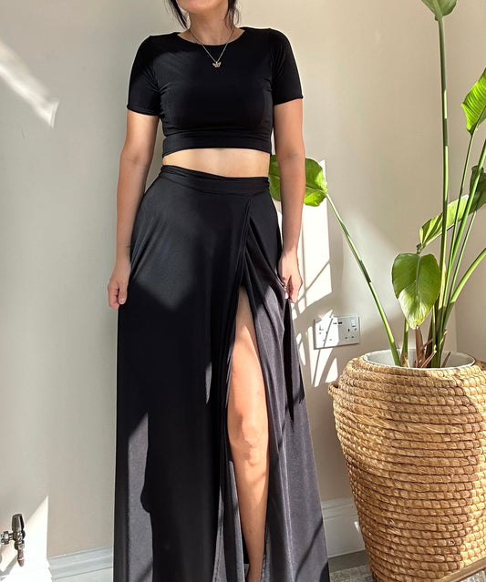 RAVEN MAXI WRAP SKIRT